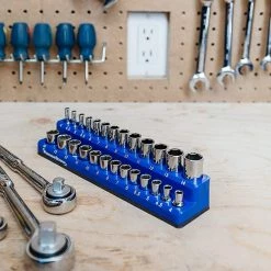 Hot Sale 🎁 Precision Defined Porte-Douilles Magnétique, MÉTRIQUE, 26 Douilles (1/4 pouce (Métrique), Bleu) ✨ -Sam Outillage STORE 0611906155840 6