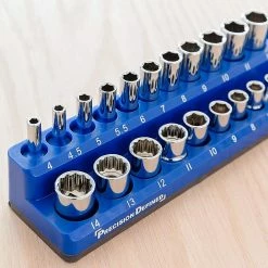 Hot Sale 🎁 Precision Defined Porte-Douilles Magnétique, MÉTRIQUE, 26 Douilles (1/4 pouce (Métrique), Bleu) ✨ -Sam Outillage STORE 0611906155840 7