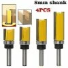 Cheapest ⌛ Tophomer Fraise à copier défoncer,4PCS fraise droite queue 8 mm de copiage serie,pour faire à la main un tiroir ou autre travail du bois 😀