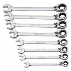 Promo 😉 SAM OUTILLAGE - Jeu De 8 Clés Mixtes A Cliquet Articulees 😉