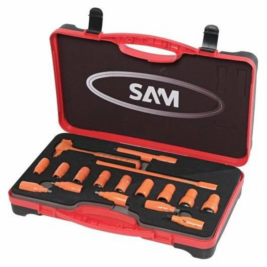 Budget ⌛ SAM OUTILLAGE - Coffret De 17 Douilles Et Accessoires 3/8'' Isoles 1000V 🤩 1 Budget ⌛ SAM OUTILLAGE - Coffret De 17 Douilles Et Accessoires 3/8'' Isoles 1000V 🤩