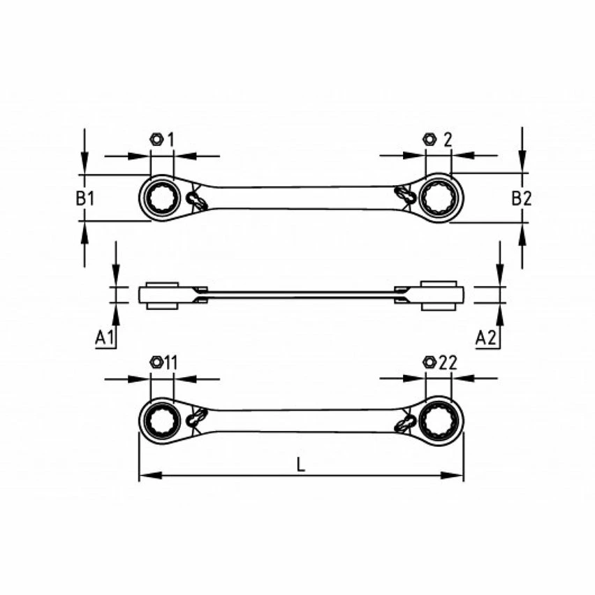 Cheapest 😀 MOB - Clés à cliquet 4x4 👏 2 Cheapest 😀 MOB - Clés à cliquet 4x4 👏 – Image 2