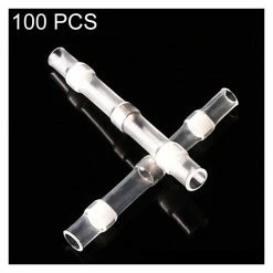 Wholesale ⭐ Wewoo 100 PCS AWG26-24 Connecteurs de fil bout à bout, thermorétractables, étanches, scellés, blanc Bornes à souder (Blanc) 👏