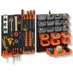 Best Pirce 🥰 IDMARKET Kit de rangement mural 45 pièces panneau perforé et porte-outils 👍