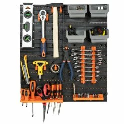 Best Pirce 🥰 IDMARKET Kit de rangement mural 45 pièces panneau perforé et porte-outils 👍 -Sam Outillage STORE 3662897032693 7