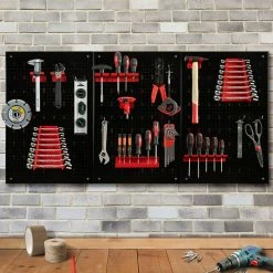 Top 10 🌟 IDMARKET Panneau mural perforé en acier 120 x 60 cm porte-outils avec 17 accessoires 🎉 -Sam Outillage STORE 3662897032709 4