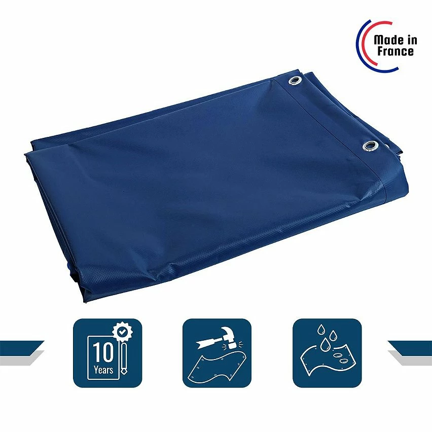 Buy 😀 TECPLAST Bâche de Protection 10x15 m 680MU Bleue - Qualité 10 ans - Bâche PVC étanche - Résistance Anti-UV - Made in France 😉 2 Buy 😀 TECPLAST Bâche de Protection 10x15 m 680MU Bleue - Qualité 10 ans - Bâche PVC étanche - Résistance Anti-UV - Made in France 😉 – Image 2