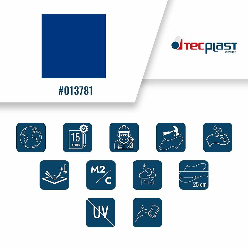 Hot Sale 🔔 TECPLAST Bâche de Protection 3x5 m Ignifugée M2 680MU2 Bleue - Qualité 15 ans - Bâche étanche Anti-Chaleur - Made in France 🌟 3 Hot Sale 🔔 TECPLAST Bâche de Protection 3x5 m Ignifugée M2 680MU2 Bleue - Qualité 15 ans - Bâche étanche Anti-Chaleur - Made in France 🌟 – Image 3