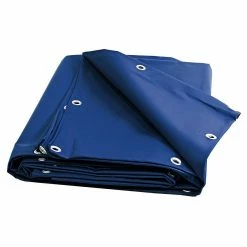 Best deal 😀 TECPLAST Bâche de Protection 6x8 m Ignifugée M2 680MU2 Bleue - Qualité 15 ans - Bâche étanche Anti-Chaleur - Made in France 🔔