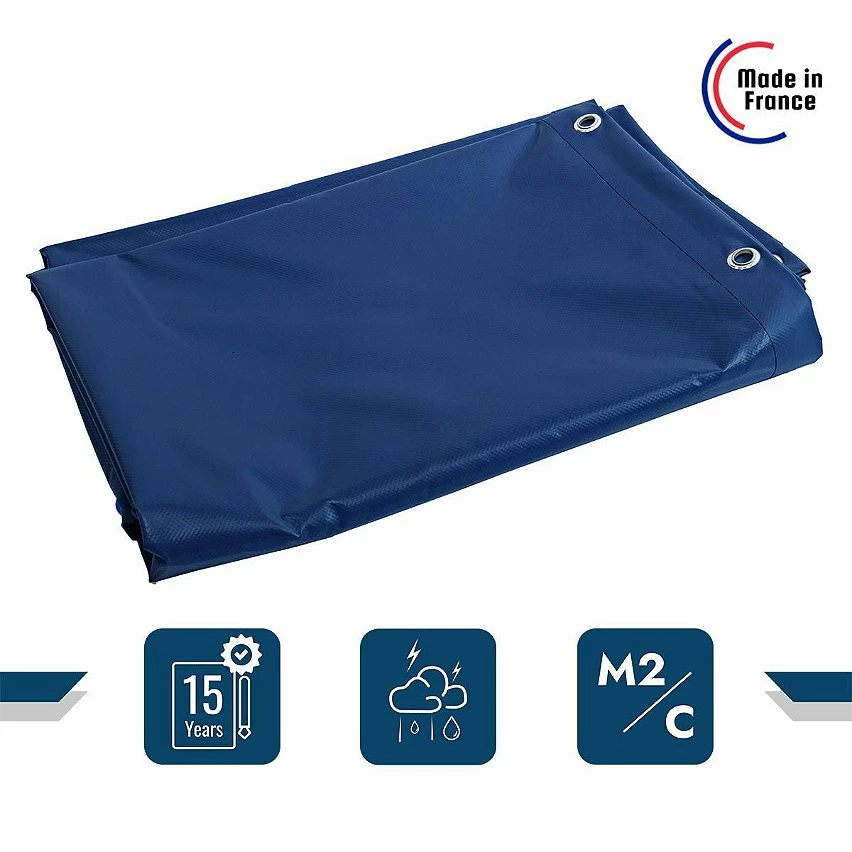 Coupon ✨ TECPLAST Bâche Toiture 6x8 m Ignifugée M2 680TO2 Bleue - Qualité 15 ans - Bâche d'étanchéité pour Couvreur - Made in France 👏 2 Coupon ✨ TECPLAST Bâche Toiture 6x8 m Ignifugée M2 680TO2 Bleue - Qualité 15 ans - Bâche d'étanchéité pour Couvreur - Made in France 👏 – Image 2