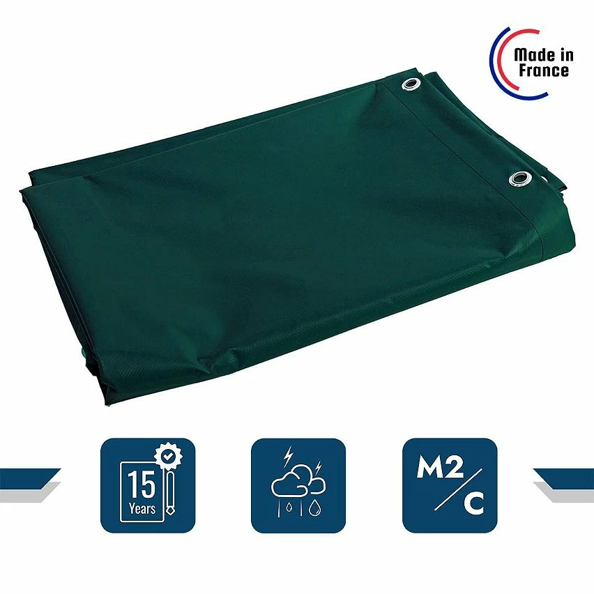 Discount ✨ TECPLAST Bâche Toiture 8x12 m Ignifugée M2 680TO2 Verte - Qualité 15 ans - Bâche d'étanchéité pour Couvreur - Made in France ⌛ 2 Discount ✨ TECPLAST Bâche Toiture 8x12 m Ignifugée M2 680TO2 Verte - Qualité 15 ans - Bâche d'étanchéité pour Couvreur - Made in France ⌛ – Image 2