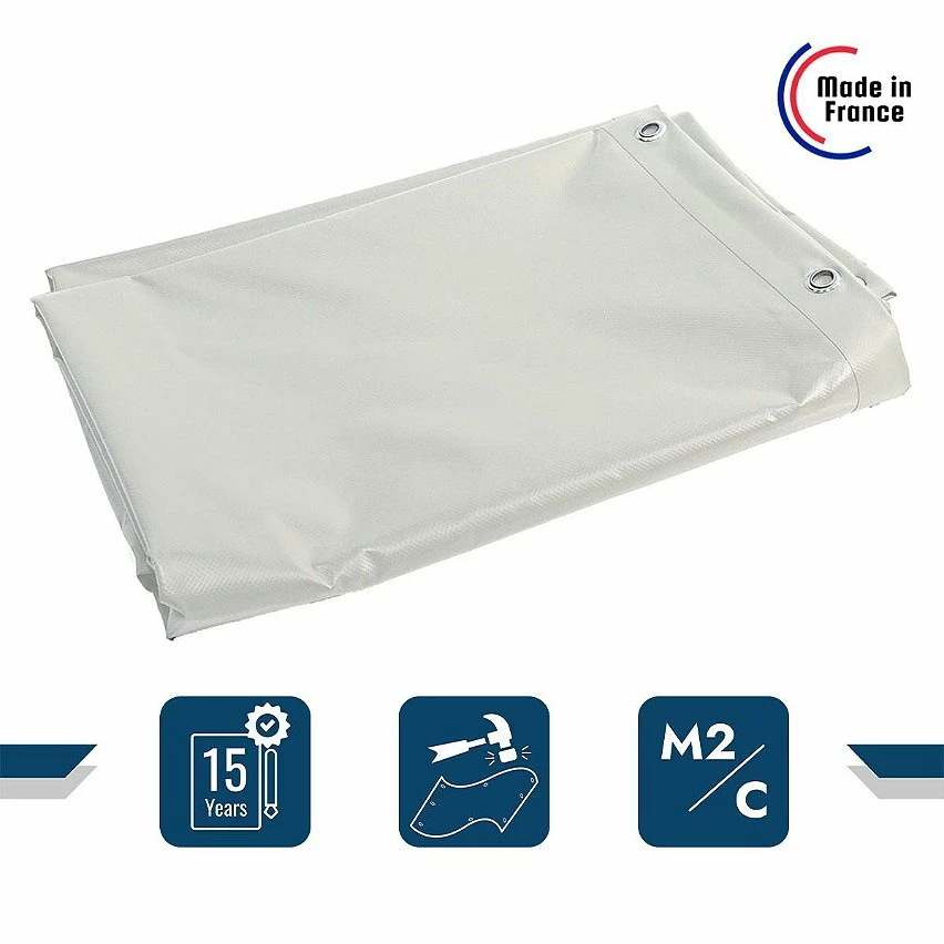 Coupon ✨ TECPLAST Bâche de Protection 2x3 m Ignifugée M2 680MU2 Blanche - Qualité 15 ans - Bâche étanche Anti-Chaleur - Made in France 🌟 2 Coupon ✨ TECPLAST Bâche de Protection 2x3 m Ignifugée M2 680MU2 Blanche - Qualité 15 ans - Bâche étanche Anti-Chaleur - Made in France 🌟 – Image 2