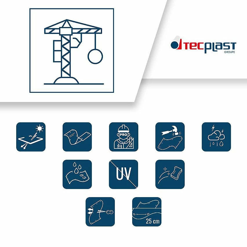Cheapest ✨ TECPLAST Bâche de Chantier 4,5x4,7 m 400CH - Bâche Armée Transparente étanche pour Travaux - Haute Performance - Made in France 👍 3 Cheapest ✨ TECPLAST Bâche de Chantier 4,5x4,7 m 400CH - Bâche Armée Transparente étanche pour Travaux - Haute Performance - Made in France 👍 – Image 3