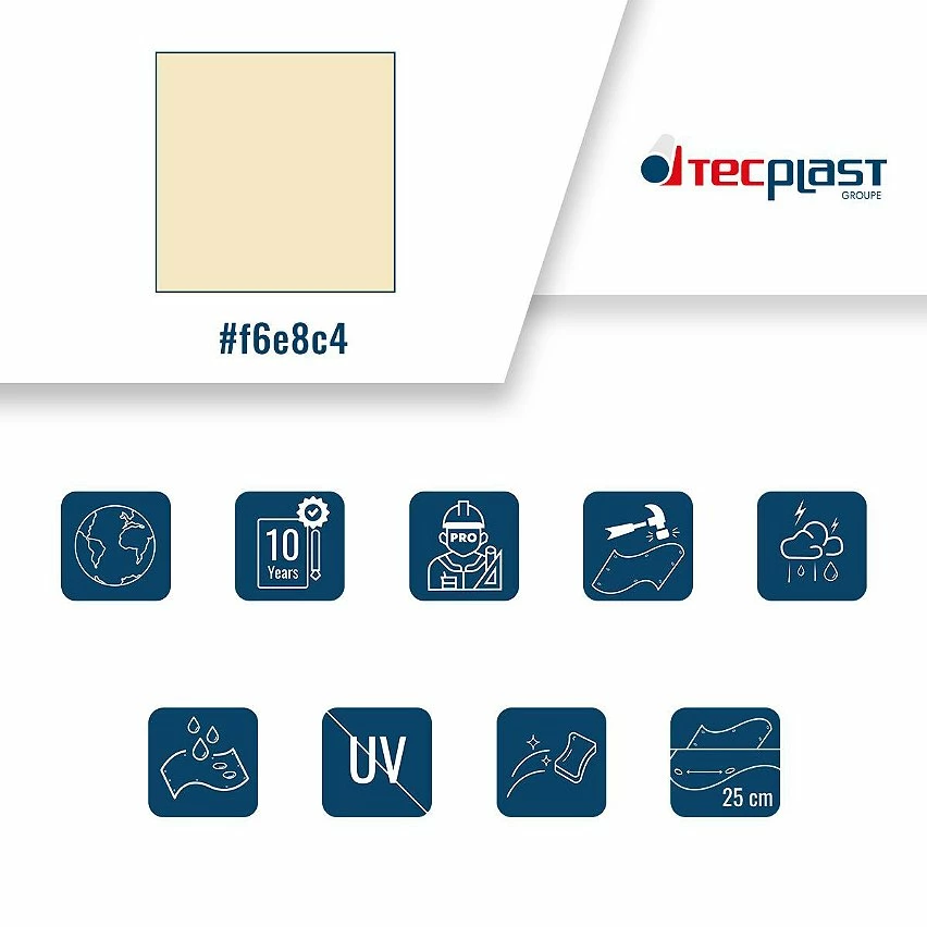 Best Pirce ⭐ TECPLAST Bâche de Protection 4,1x3,1 m 680MU Ivoire - Qualité 10 ans - Bâche PVC étanche - Résistance Anti-UV - Made in France 🔥 3 Best Pirce ⭐ TECPLAST Bâche de Protection 4,1x3,1 m 680MU Ivoire - Qualité 10 ans - Bâche PVC étanche - Résistance Anti-UV - Made in France 🔥 – Image 3
