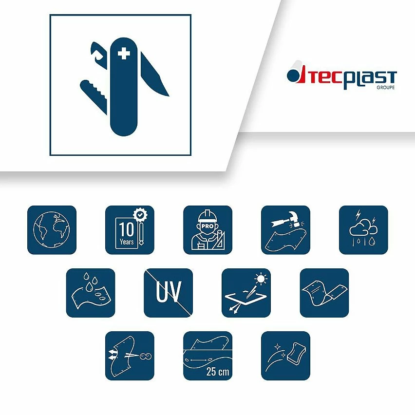 Outlet 🧨 TECPLAST Bâche de Protection 2,1x3 m 500MU - Qualité 10 ans - Bâche Armée Transparente étanche - Anti-UV - Made in France ✨ 3 Outlet 🧨 TECPLAST Bâche de Protection 2,1x3 m 500MU - Qualité 10 ans - Bâche Armée Transparente étanche - Anti-UV - Made in France ✨ – Image 3