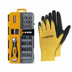 Budget 🎁 Coffret PACK 7 Outils sans fil 20V VITOPOWER + 3 Batteries + 1 Chargeur rapide + Coffret Vissage + Gants VITO 👍 -Sam Outillage STORE 3663936034807 3