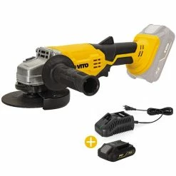 Buy 🌟 Meuleuse d'angle sans fil 20V 115mm + Batterie Lithium 2AH + Chargeur Rapide VITO EGO LI 🛒