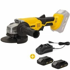 Wholesale 🎁 Meuleuse d'angle sans fil 20V 115mm + 2 Batteries Lithium 2AH + Chargeur Rapide VITO EGO LI 👏