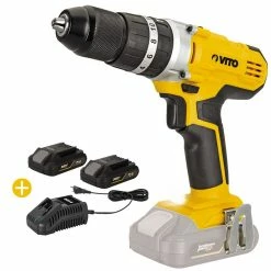 Deals ✨ Perceuse sans fil 20V + 2 Batteries Lithium 2AH + Chargeur Rapide VITO EGO LI 🤩