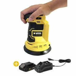 Promo 😍 Ponceuse sans fil Orbitale 20V 125mm + Batterie Lithium 2AH + Chargeur rapide VITO EGO LI 💯