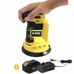 Promo 💯 Ponceuse sans fil Excentrique Orbitale 20V 125mm+ Batterie Lithium 6AH + Chargeur Rapide VITO EGO LI 🔔