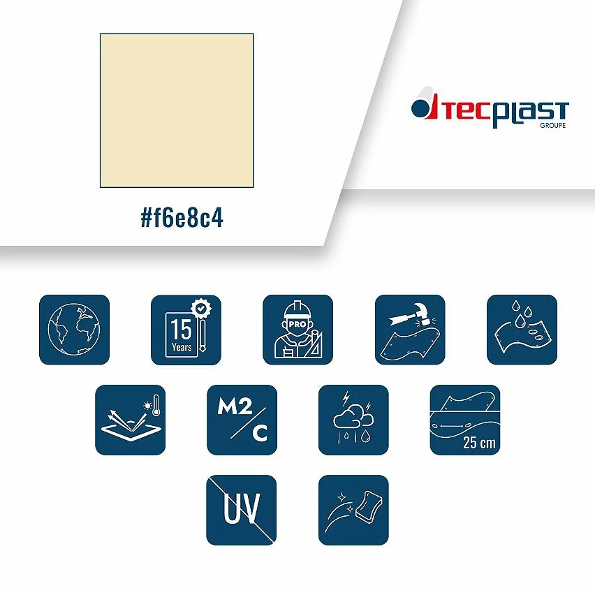 Best Sale 🌟 TECPLAST Bâche de Protection 8x12 m Ignifugée M2 680MU2 Ivoire - Qualité 15 ans - Bâche étanche Anti-Chaleur - Made in France 🥰 3 Best Sale 🌟 TECPLAST Bâche de Protection 8x12 m Ignifugée M2 680MU2 Ivoire - Qualité 15 ans - Bâche étanche Anti-Chaleur - Made in France 🥰 – Image 3