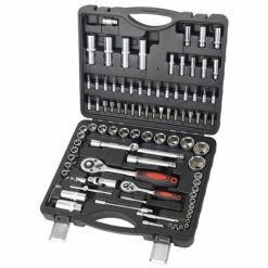 Outlet ⭐ Ribimex Coffret clés à douilles PRO chrome vanadium 94 pièces 👍