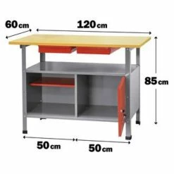 Best deal 🎁 Ribimex Etabli métal plateau bois 60 x 120 👍 -Sam Outillage STORE 3700194415679 3