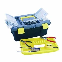 Deals ⌛ MSV Boite organisateur à outils avec plateau et compartiments 40cm Noir & Jaune ⌛ -Sam Outillage STORE 3700286301019 3