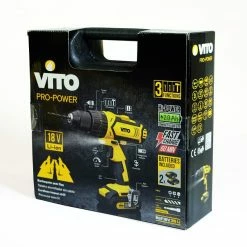 Discount 😀 Vito Perceuse Visseuse 14,4V 3 batteries lithium-ion 2.0Ah + Chargeur rapide Eclairage LED Indicateur de charge 🎉 -Sam Outillage STORE 3701107715466 6 1