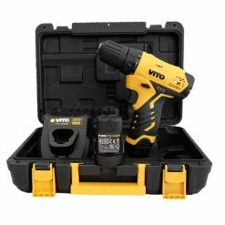 Wholesale 🤩 Vito Visseuse 12V sans fil 2Batteries Lithium-ion 2.0 Ah Eclairage LED Indicateur de charge 6 embouts Mallette 💯 -Sam Outillage STORE 3701107719938 3