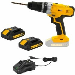 Budget ⭐ Perceuse Visseuse sans fil 20V VITOPOWER + 2 batteries 2.0 Ah + 1 Chargeur rapide ✨
