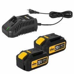 Best Sale ✨ Perceuse Visseuse sans fil 20V VITOPOWER + 2 batteries 4.0 Ah + 1 Chargeur rapide 😍 -Sam Outillage STORE 3701107720606 4