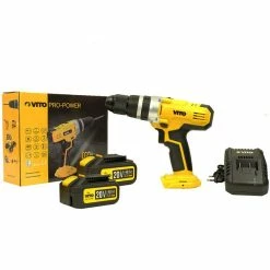 Best Sale ✨ Perceuse Visseuse sans fil 20V VITOPOWER + 2 batteries 4.0 Ah + 1 Chargeur rapide 😍 -Sam Outillage STORE 3701107720606 5