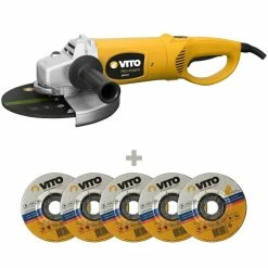 Best deal ✨ Meuleuse d'angle Professionnelle 2000W Ø230mm VITO + 5 Disques à tronçonner 🤩