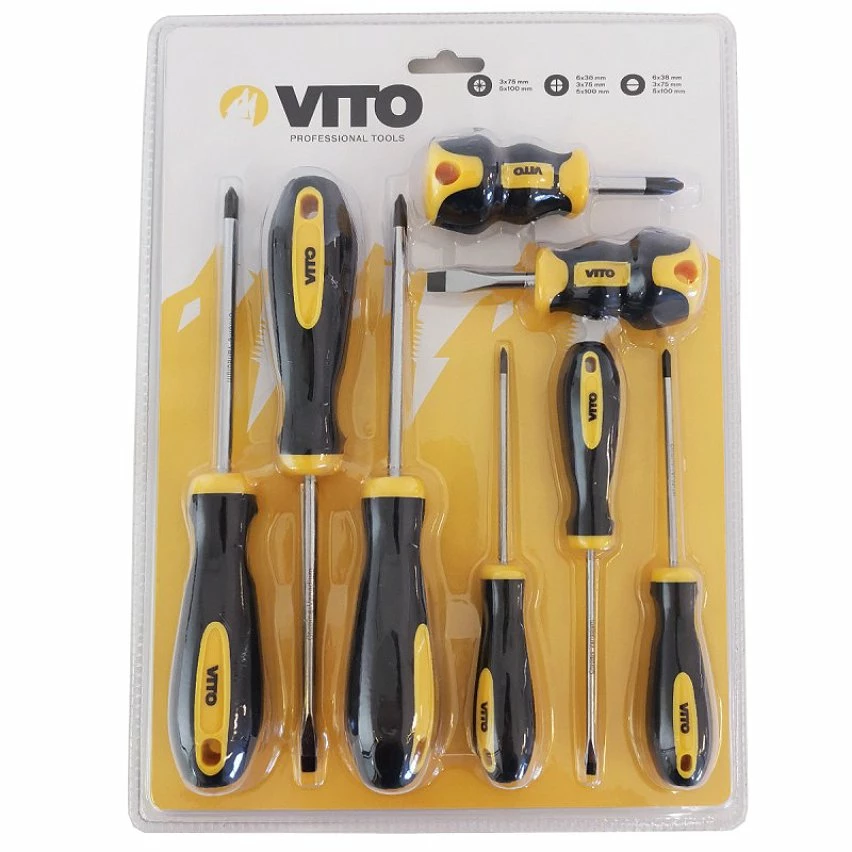 Brand new ⭐ Tournevis Magnétiques MIXTES VITO Chrome vanadium Jeu de 8 Pièces 🔔 2 Brand new ⭐ Tournevis Magnétiques MIXTES VITO Chrome vanadium Jeu de 8 Pièces 🔔 – Image 2