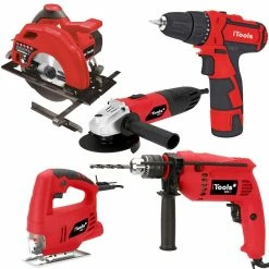 Best Pirce ⌛ Pack 5 outils ITOOLS meuleuse + perceuse + visseuse + scie circulaire + scie sauteuse et Boite à outils Itools 18' ✨