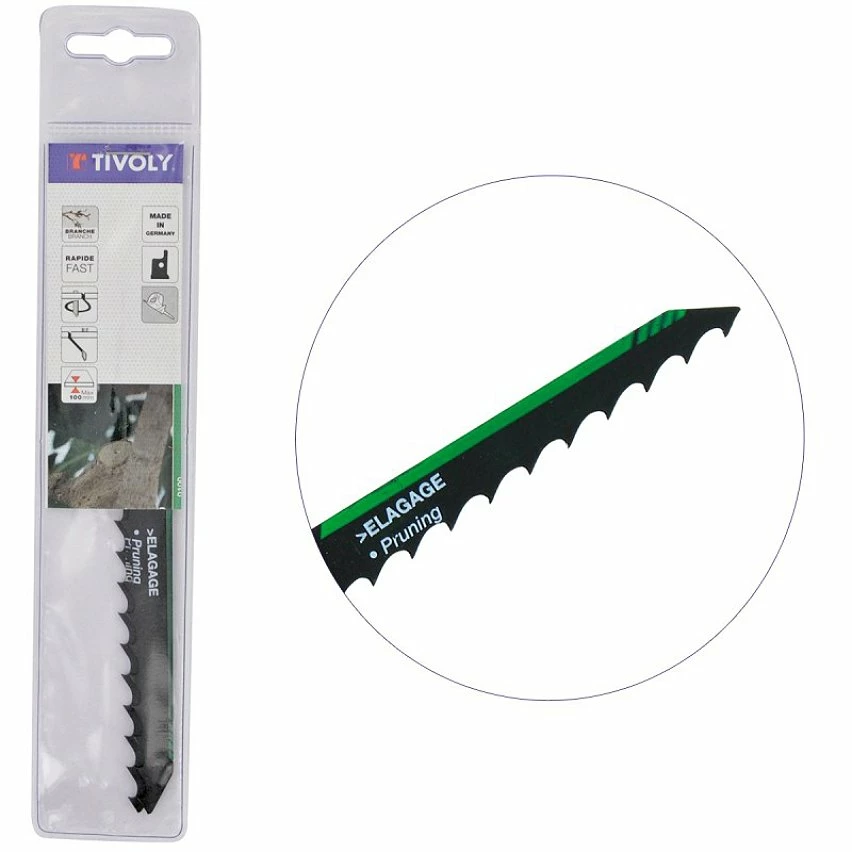 Discount 👏 Lame de scie sabre HCS Elagage TIVOLY HSS L150mm coupe branches jusqu'à 10cm épaisseur - Haute Qualité ❤️ 1 Discount 👏 Lame de scie sabre HCS Elagage TIVOLY HSS L150mm coupe branches jusqu'à 10cm épaisseur - Haute Qualité ❤️