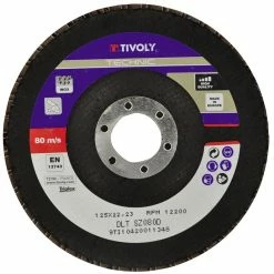 Best Pirce 🔔 Disque Zirconium-Céramique TIVOLY 125mm Grain 80-FIN -décaper ébarber dérouiller poncer Aciers et Inox Pour Meuleuses Ø125mm 🎁 -Sam Outillage STORE 3701107729791 3
