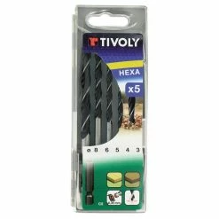 Best deal 🔥 Coffret de 5 forets Bois Ø 3-4-5-6-8mm TIVOLY Queue HEXA 6.35 Perçage bois directement depuis une perceuse/visseuse standard 👍