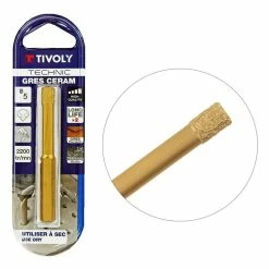 Deals ✨ Foret grès Céramique Ø5mm TIVOLY Couronne diamantée brasée haute température SANS EAU 😉