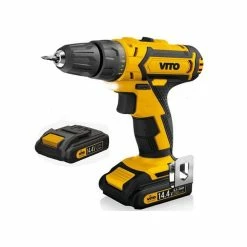 Promo 🔥 Perceuse Visseuse 14.4V + 2 batteries Lithium 2Ah VITO + Coffret 32 Embouts + Gants + Chargeur et Mallette VITOPropower 😀 -Sam Outillage STORE 3701107756179 4