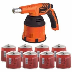 Budget ✨ Lampe a souder gaz + 8 Cartouches gaz 190g Allumage piezo Flamme reglable 1200 °C Proweltek ✨