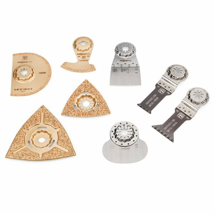 Brand new ❤️ Fein Set professionnel de 8 accessoires StarlockMax pour plomberie 🤩 1 Brand new ❤️ Fein Set professionnel de 8 accessoires StarlockMax pour plomberie 🤩