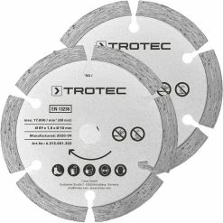 Best deal 😉 TROTEC Set de 2 lames pour scie plongeante diamant Ø 89 mm ⌛