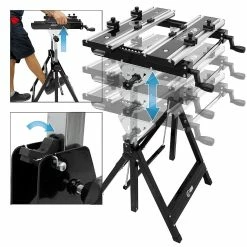 Deals ❤️ ECD Germany Etabli pliant professionnel en aluminium 🔥 -Sam Outillage STORE 4064649001435 3