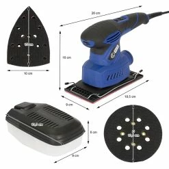 Budget 👏 ECD Germany Multi-ponceuse 3en1, 220W, avec collecteur de poussière et 6 x papier de verre ❤️ -Sam Outillage STORE 4064649020535 5