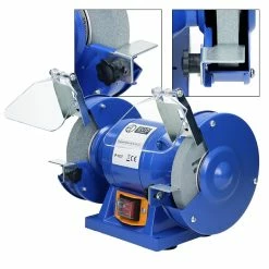 Budget 🛒 ECD Germany Ponceuse double 150W avec deux disques de ponçage Bleu 😉 -Sam Outillage STORE 4064649030060 3