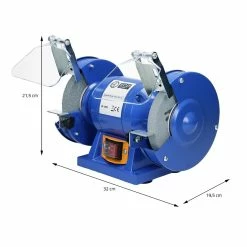 Budget 🛒 ECD Germany Ponceuse double 150W avec deux disques de ponçage Bleu 😉 -Sam Outillage STORE 4064649030060 6