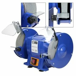 Outlet 👍 ECD Germany Ponceuse double 250W avec deux disques de ponçage Bleu 💯 -Sam Outillage STORE 4064649030077 3